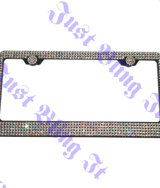 5 rows clear crystal on black frame